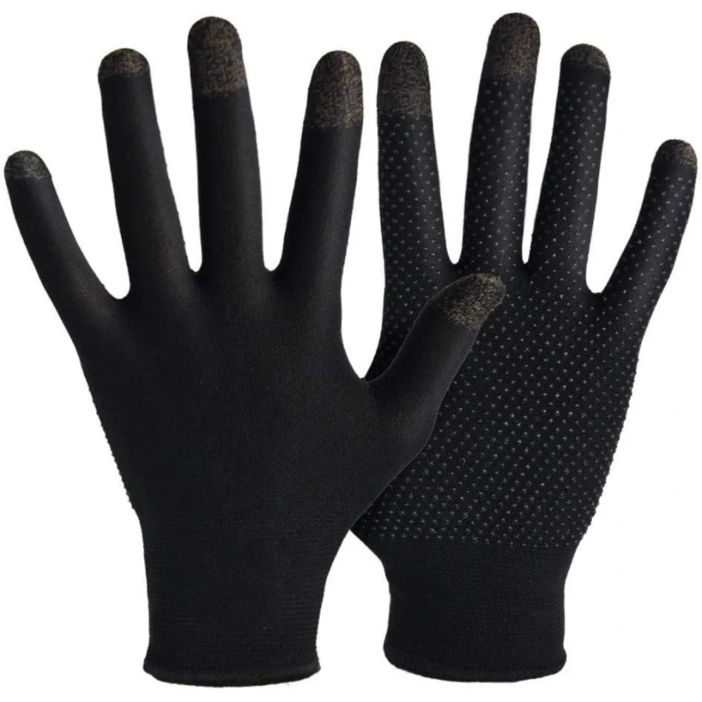 Touchscreen compatible texting/gaming acrylic knit gloves small black
